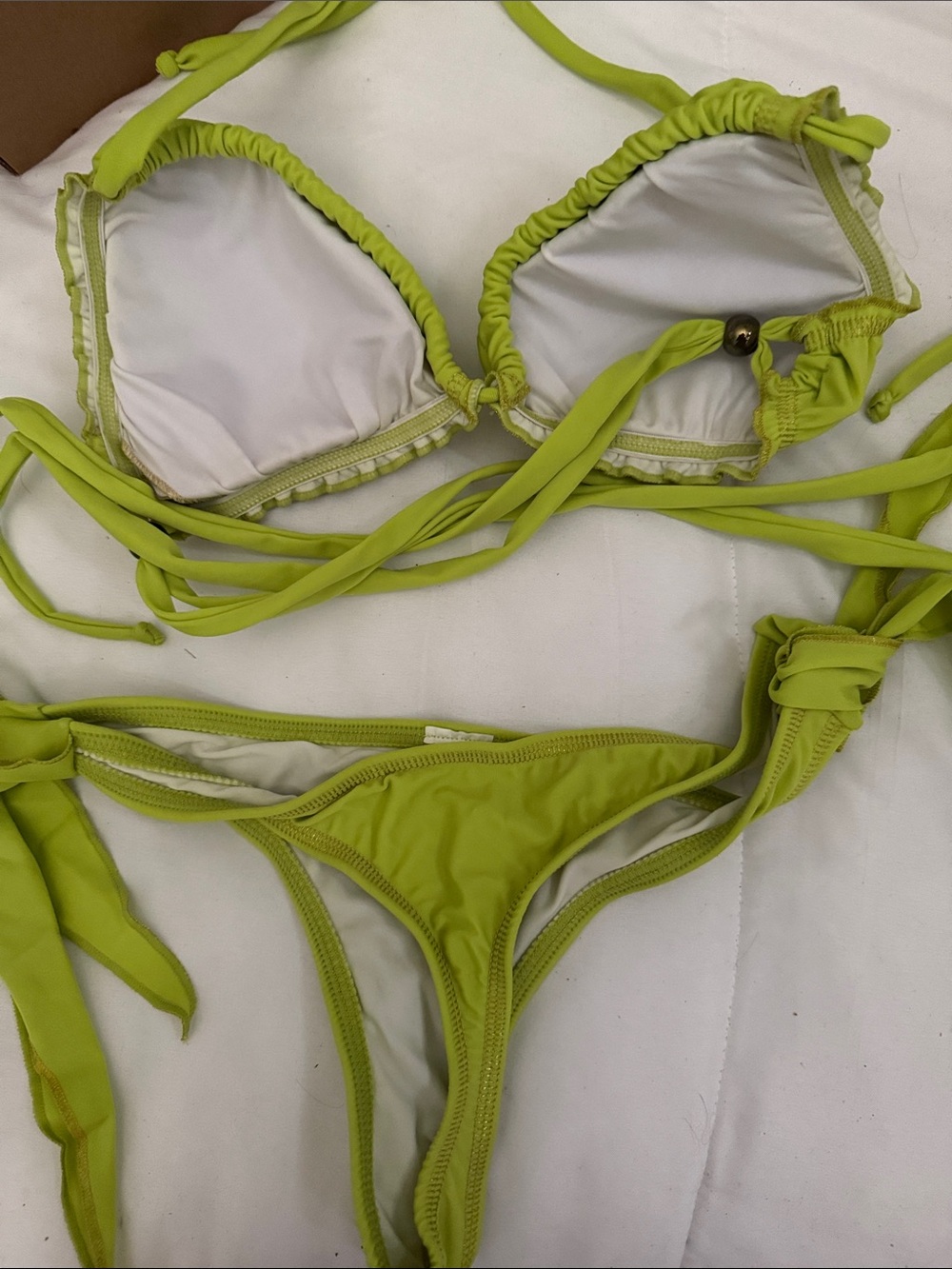 Lime Green String Bikini Set - Picture 2 of 3